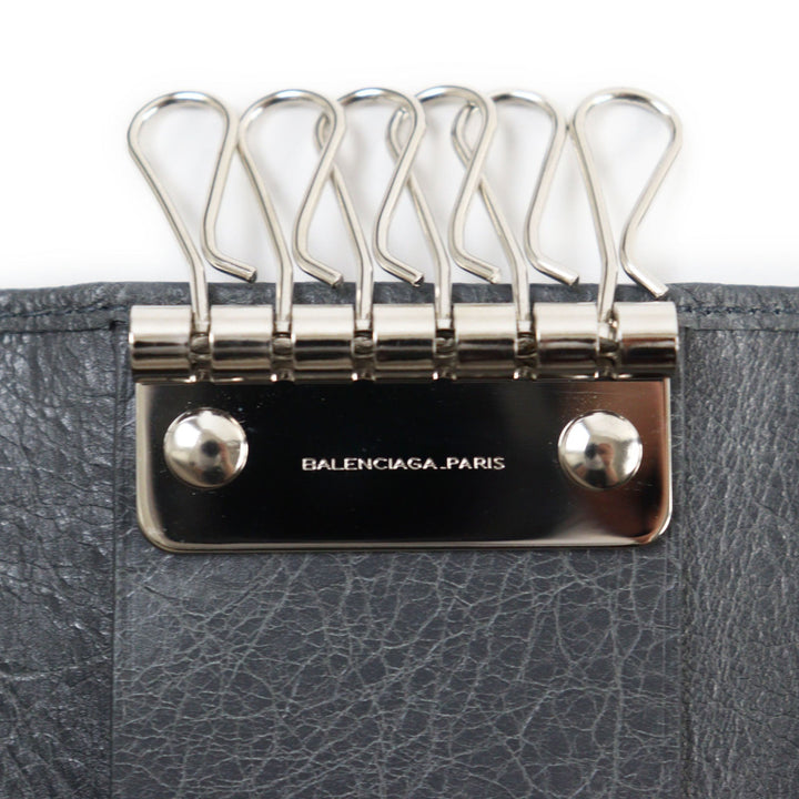 Top Quality Balenciaga Leather Key Holder Gray
