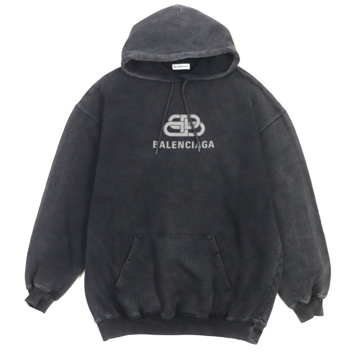 Top Quality Balenciaga Cotton BB Logo Oversized Pullover Hoodie XS