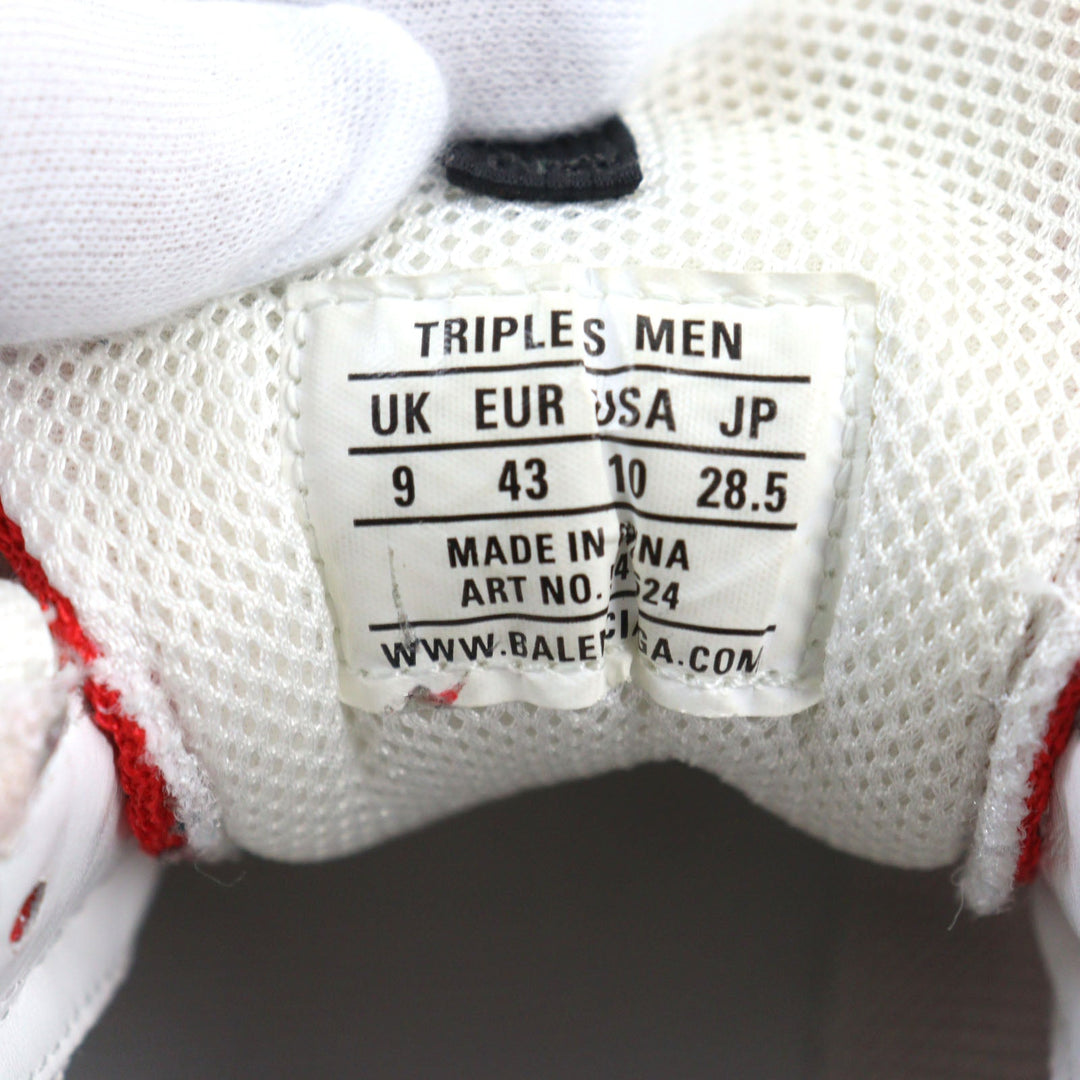 Top Quality Balenciaga Triple S Leather Sneakers White Red