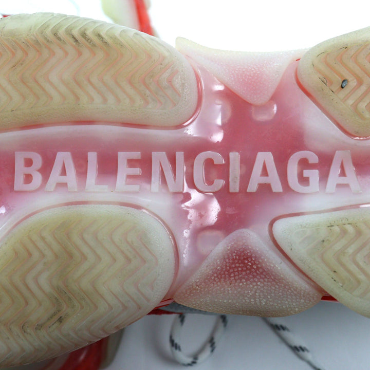 Top Quality Balenciaga Triple S Leather Sneakers White Red