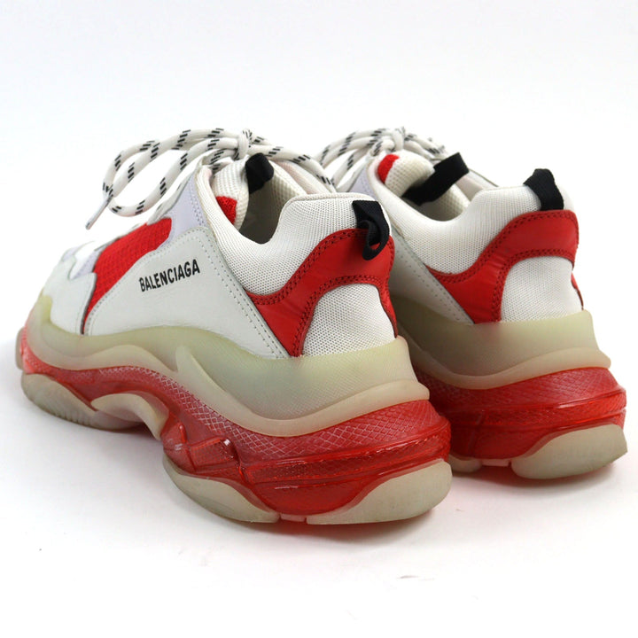 Top Quality Balenciaga Triple S Leather Sneakers White Red