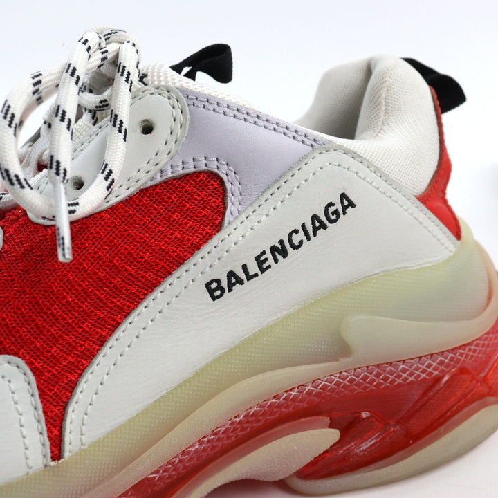 Top Quality Balenciaga Triple S Leather Sneakers White Red