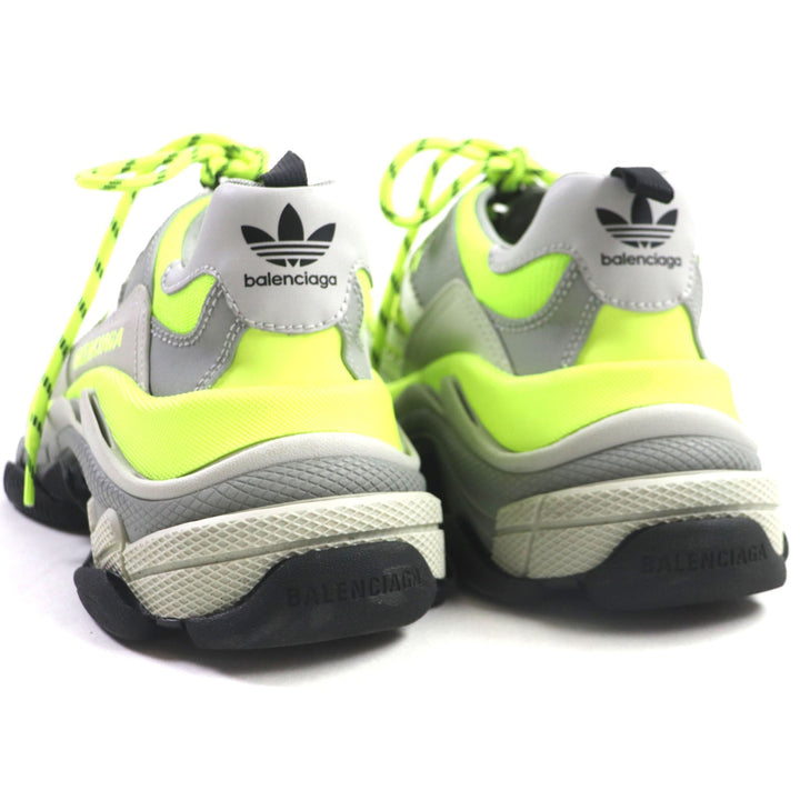 Top Quality Balenciaga Triple S Leather Nylon Sneakers Gray Black Yellow