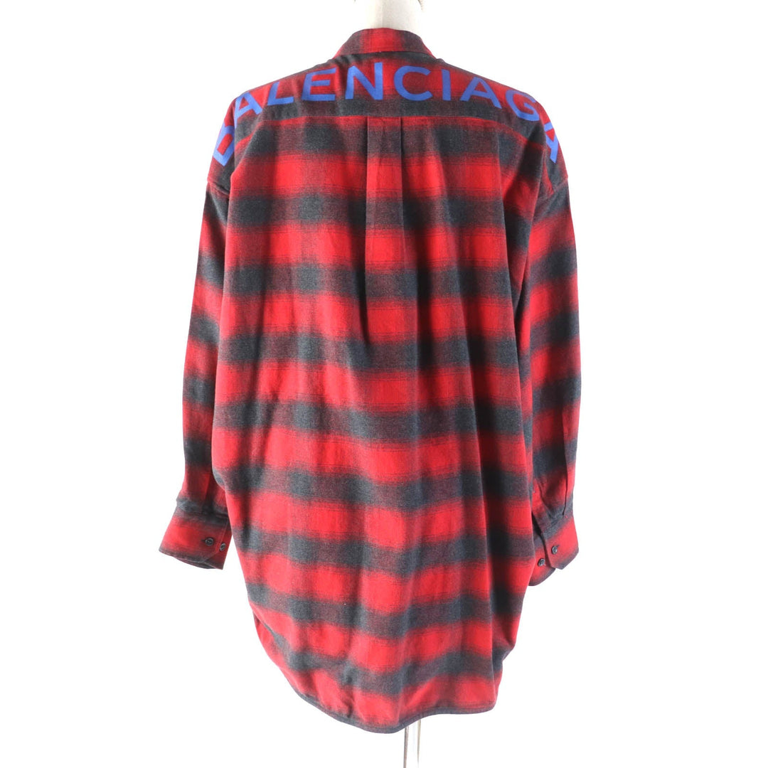 Top Quality Balenciaga Check Pattern Long Sleeve Shirt