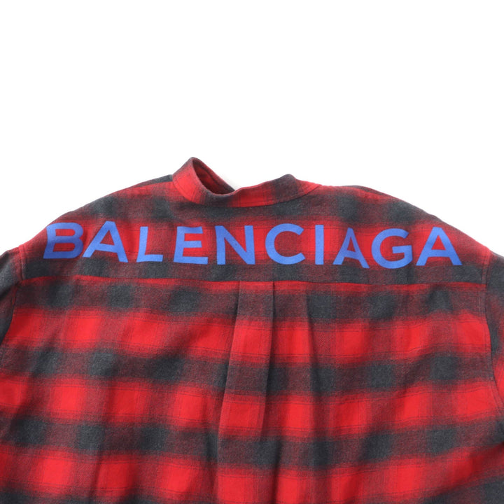 Top Quality Balenciaga Check Pattern Long Sleeve Shirt