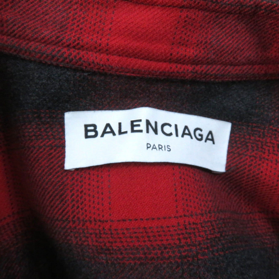 Top Quality Balenciaga Check Pattern Long Sleeve Shirt
