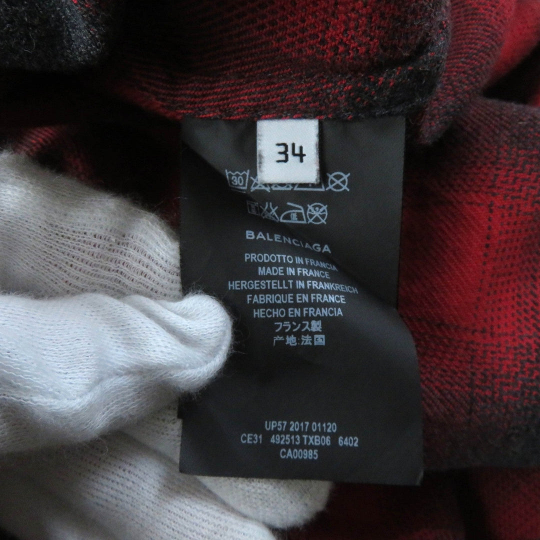 Top Quality Balenciaga Check Pattern Long Sleeve Shirt