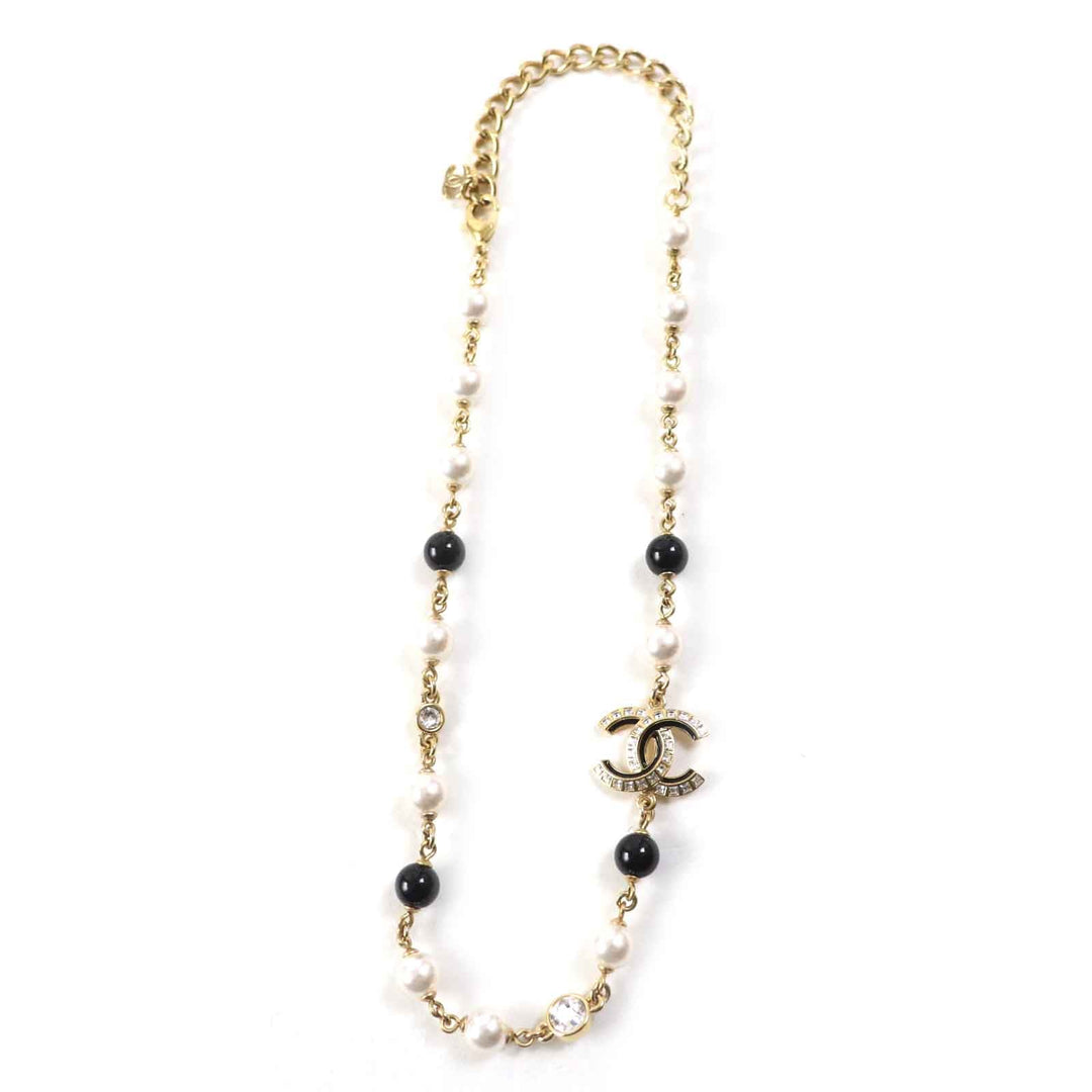 Top Quality Chanel COCO Mark Rhinestone Pearl Necklace