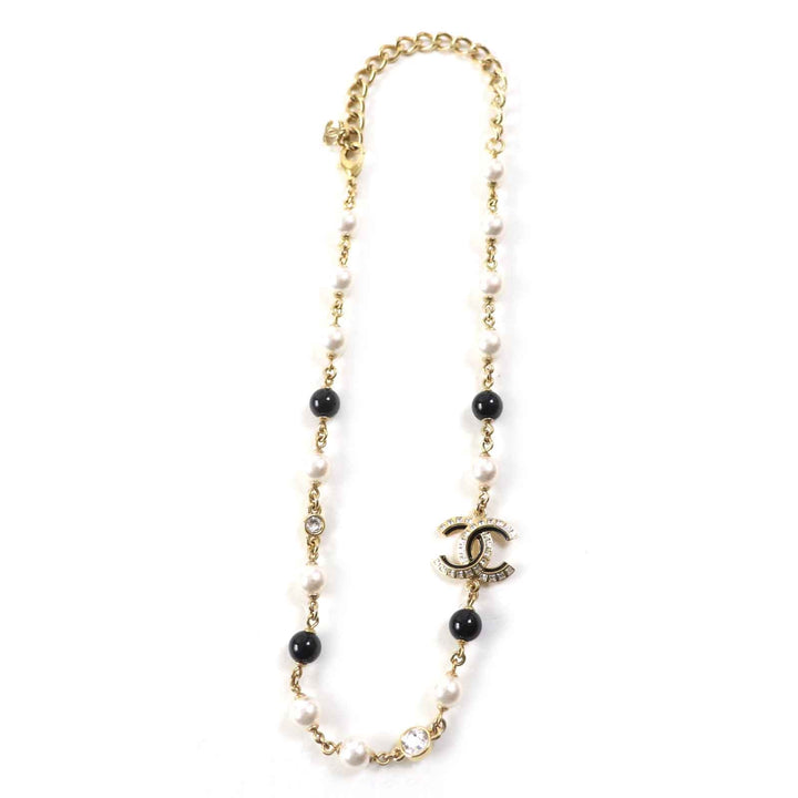 Top Quality Chanel COCO Mark Rhinestone Pearl Necklace