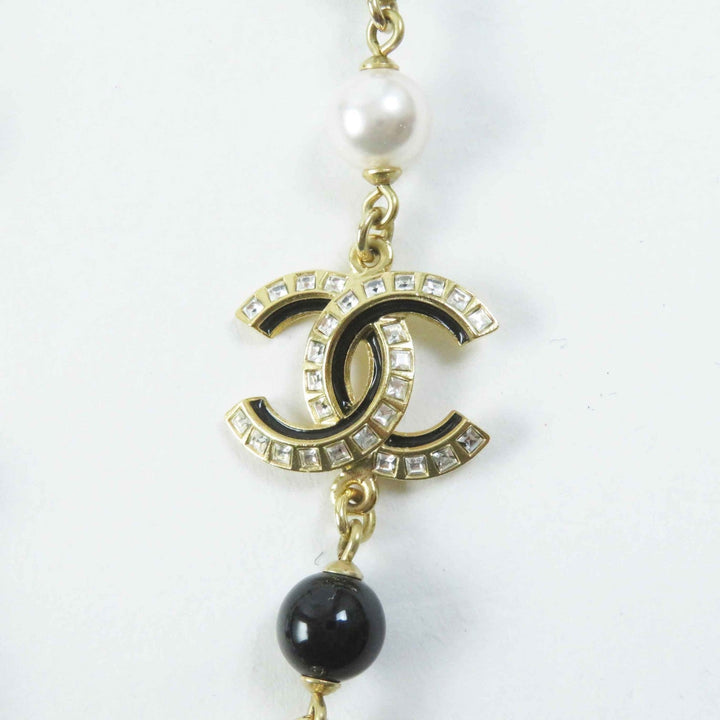 Top Quality Chanel COCO Mark Rhinestone Pearl Necklace