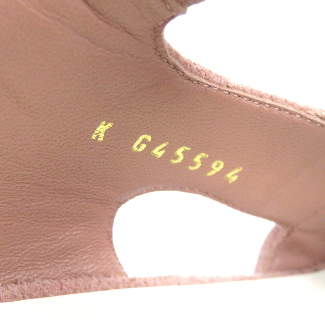 Top Quality Chanel Suede Leather Sandals 37.5 Pink