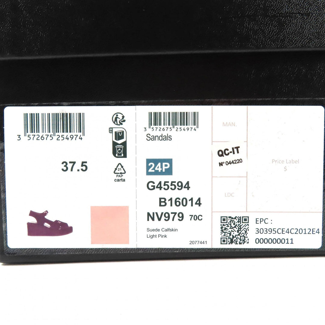 Top Quality Chanel Suede Leather Sandals 37.5 Pink