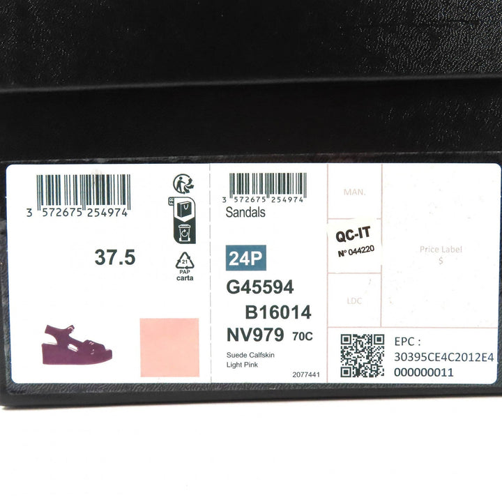 Top Quality Chanel Suede Leather Sandals 37.5 Pink