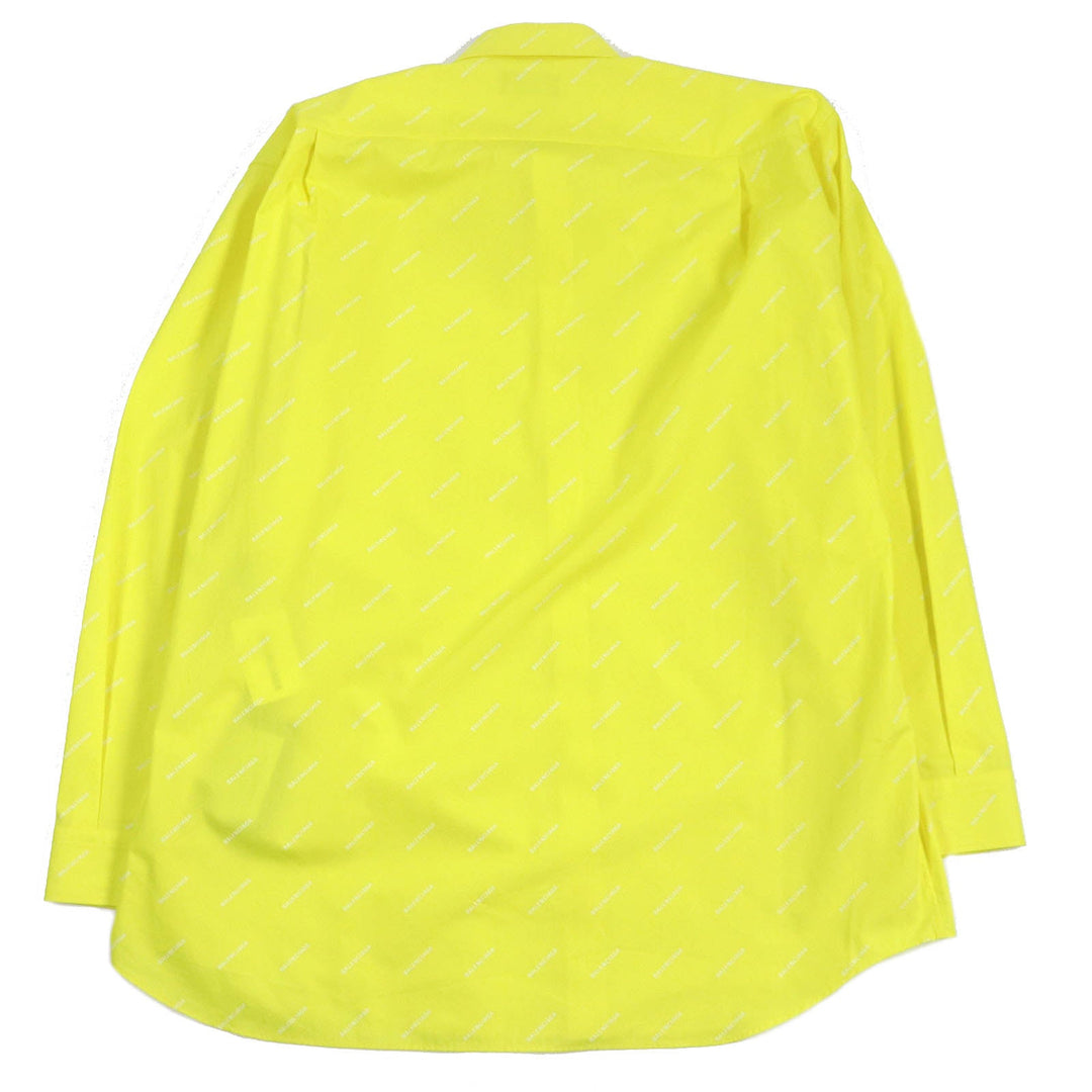 Top Quality Balenciaga Logo Shirt Yellow Cotton 40