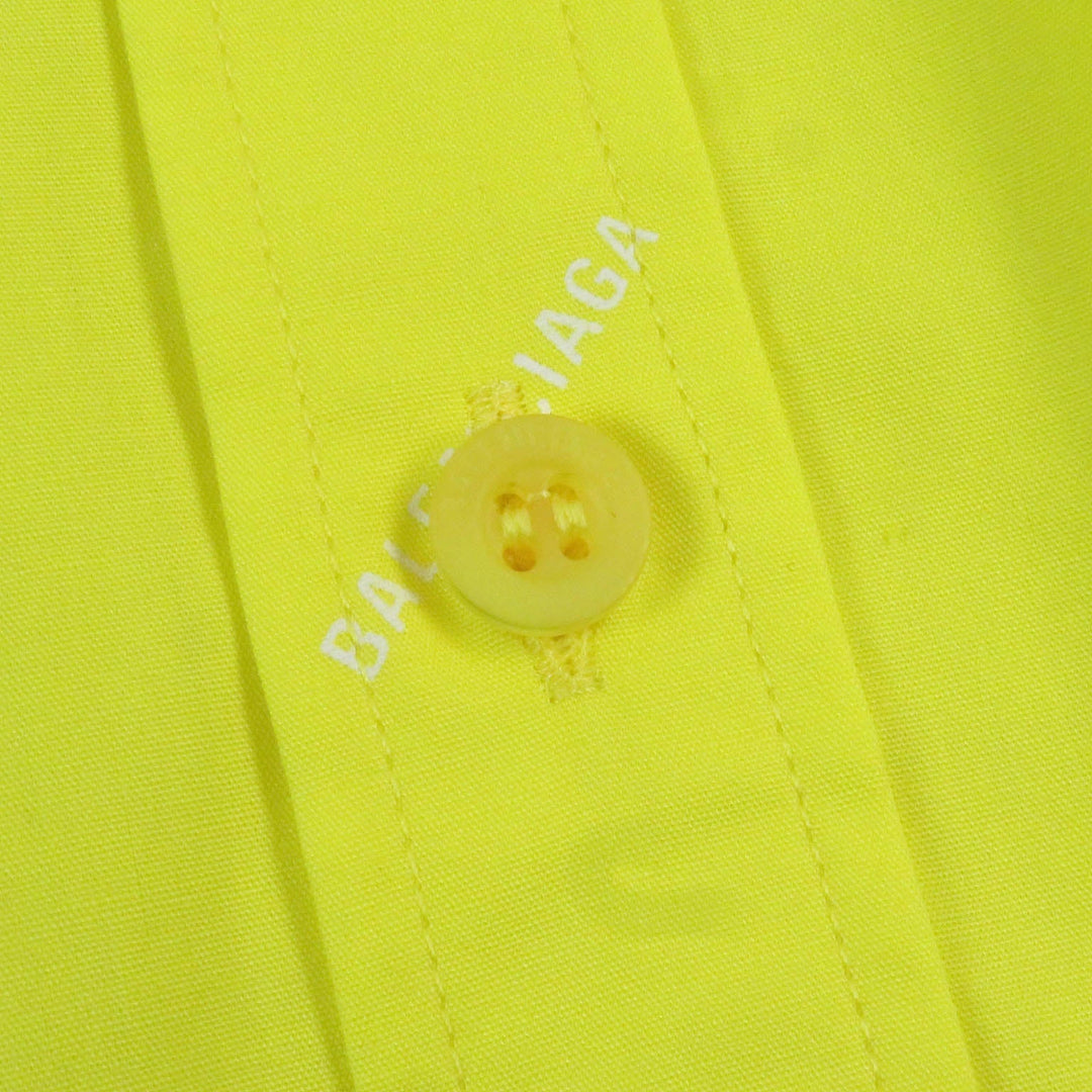 Top Quality Balenciaga Logo Shirt Yellow Cotton 40