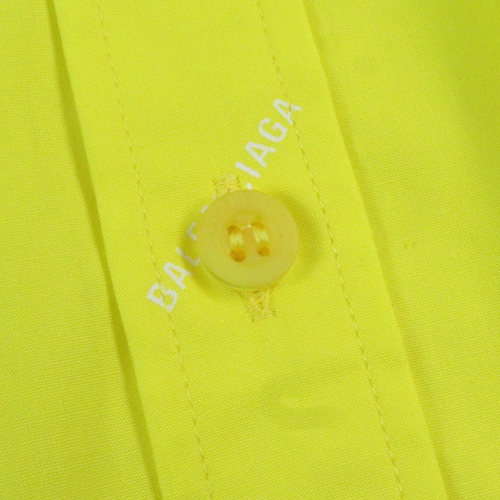 Top Quality Balenciaga Logo Shirt Yellow Cotton 40