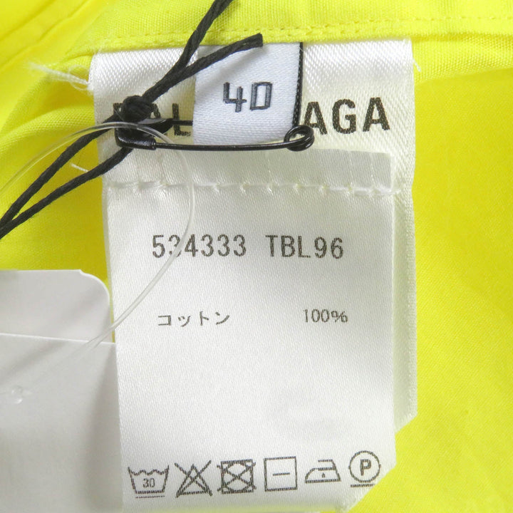 Top Quality Balenciaga Logo Shirt Yellow Cotton 40