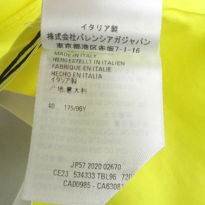 Top Quality Balenciaga Logo Shirt Yellow Cotton 40