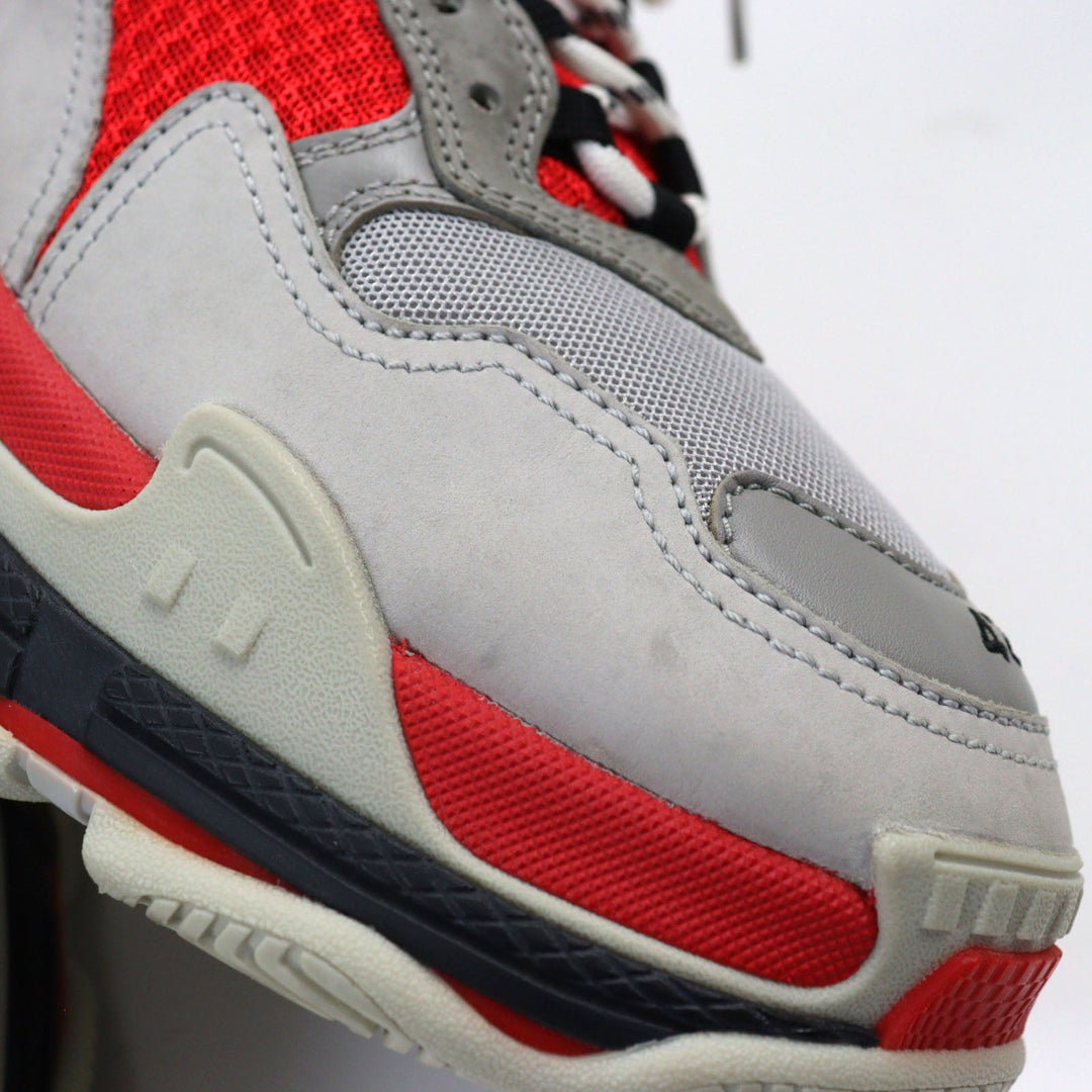 Top Quality Balenciaga Triple S Leather Sneakers Gray Red