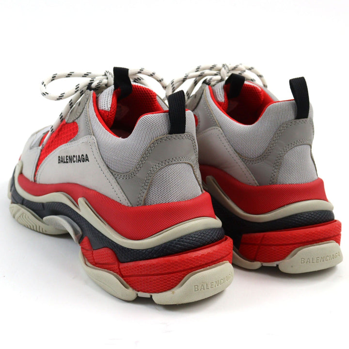 Top Quality Balenciaga Triple S Leather Sneakers Gray Red