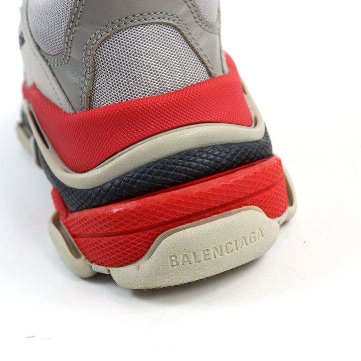 Top Quality Balenciaga Triple S Leather Sneakers Gray Red