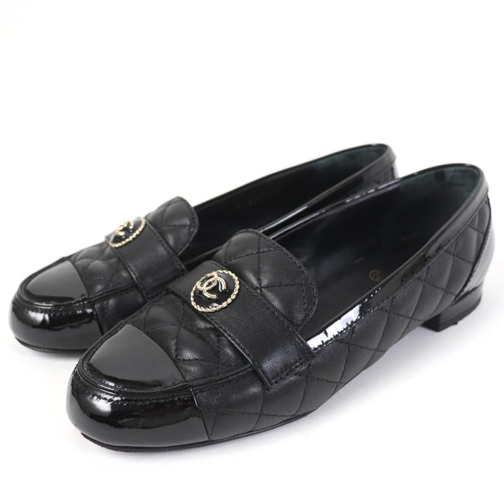 Top Quality Chanel COCO Mark Matelasse Flat Pumps Leather 36.5