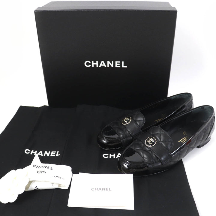 Top Quality Chanel COCO Mark Matelasse Flat Pumps Leather 36.5