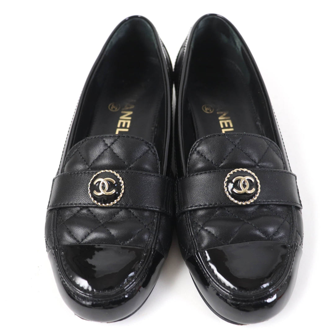 Top Quality Chanel COCO Mark Matelasse Flat Pumps Leather 36.5