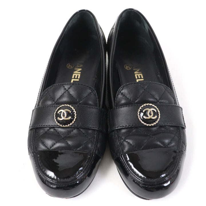 Top Quality Chanel COCO Mark Matelasse Flat Pumps Leather 36.5