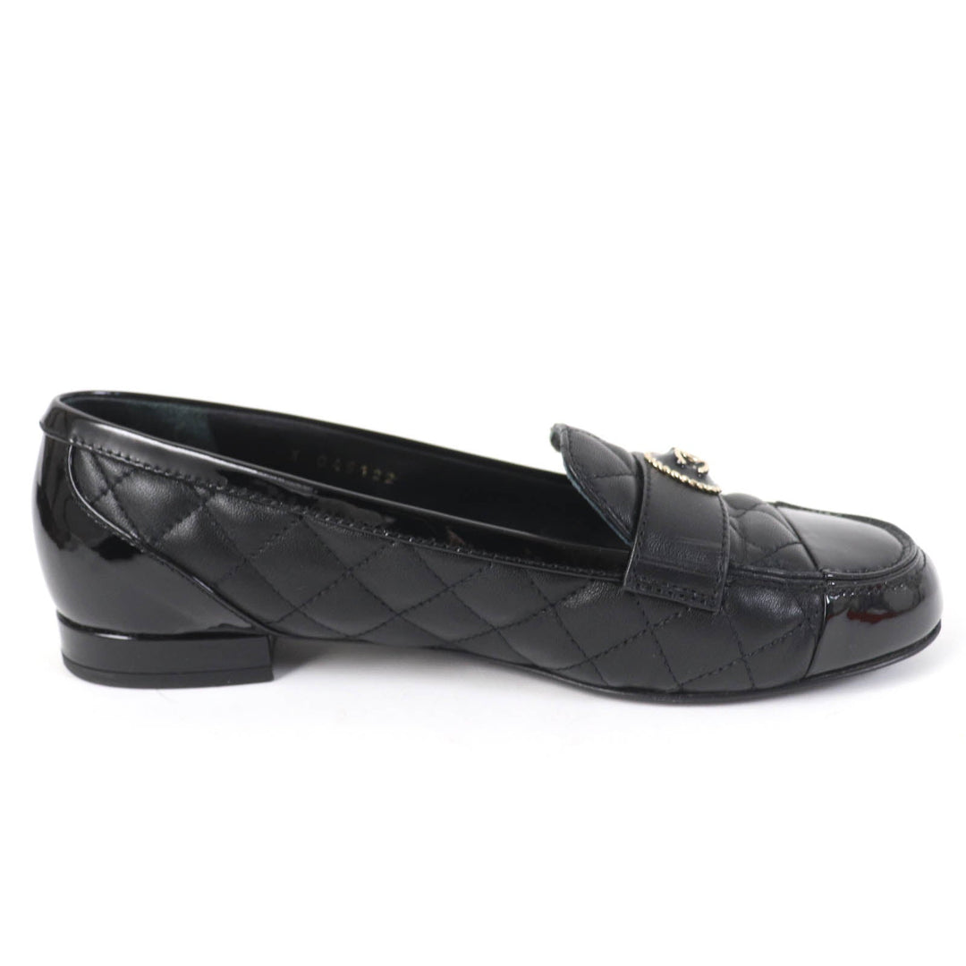 Top Quality Chanel COCO Mark Matelasse Flat Pumps Leather 36.5