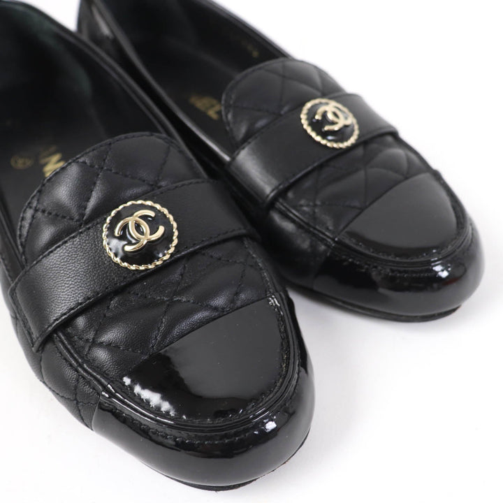 Top Quality Chanel COCO Mark Matelasse Flat Pumps Leather 36.5