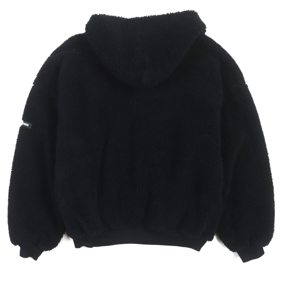Top Quality Balenciaga Zip-Up Hoodie Fleece Jacket Black