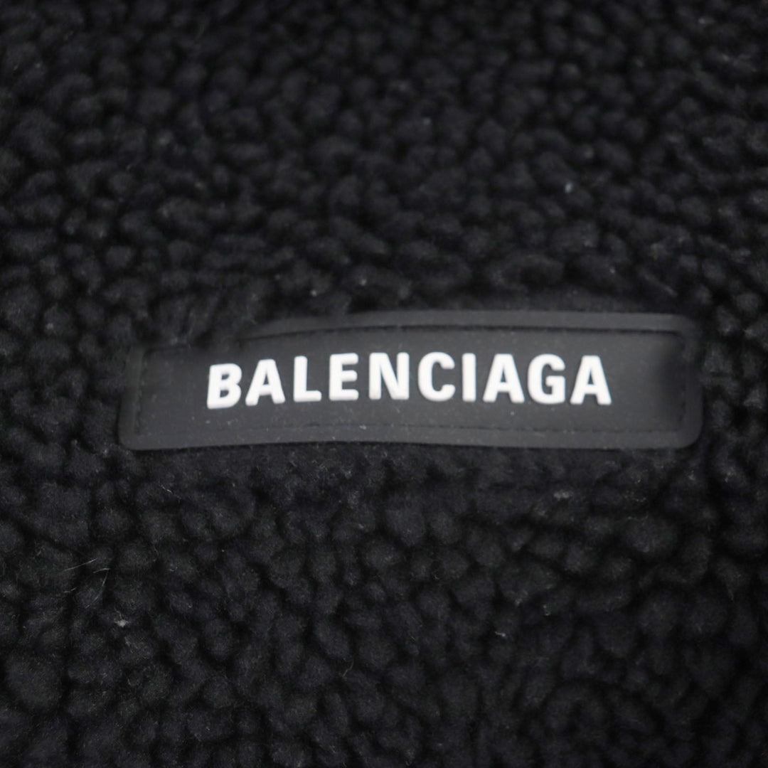 Top Quality Balenciaga Zip-Up Hoodie Fleece Jacket Black