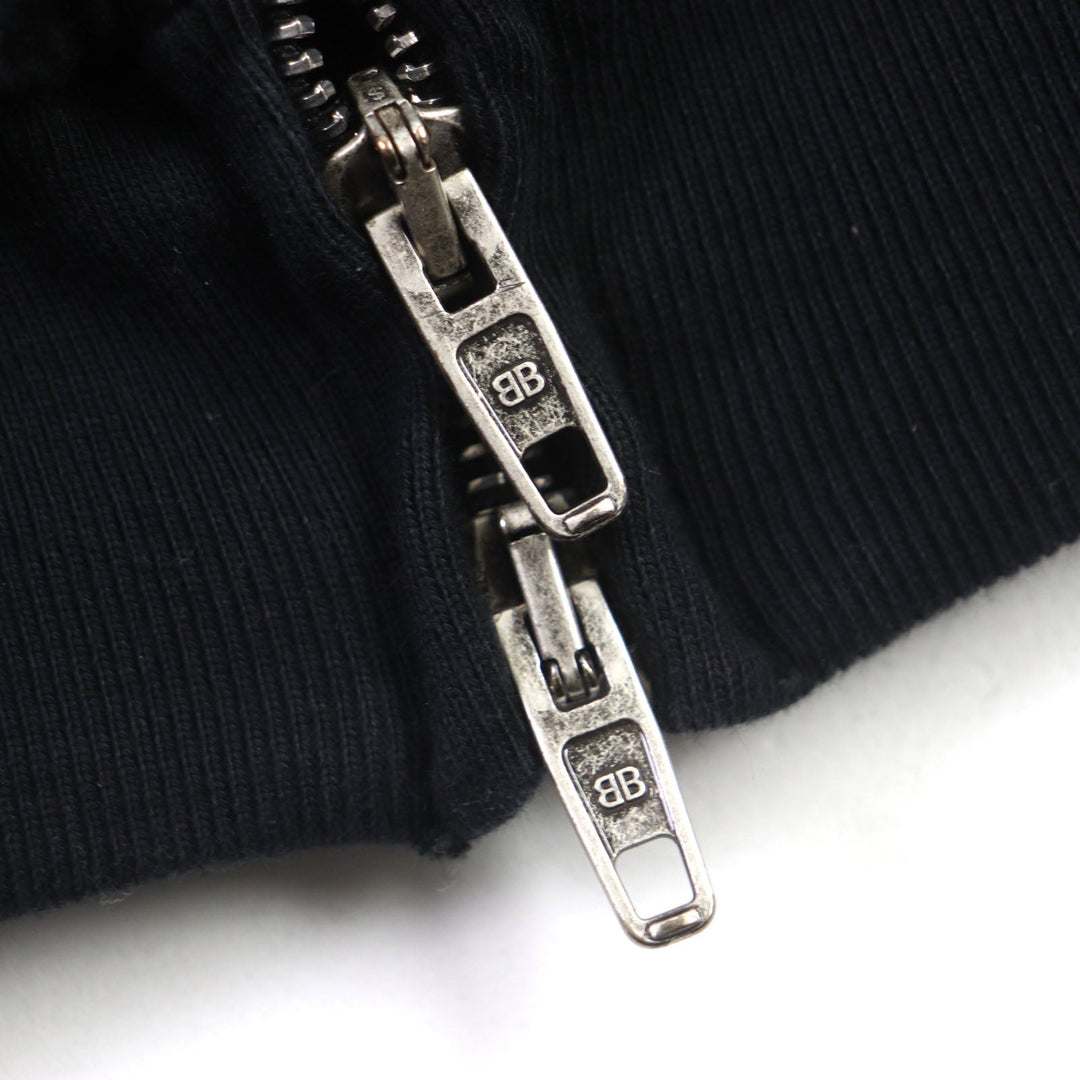 Top Quality Balenciaga Zip-Up Hoodie Fleece Jacket Black