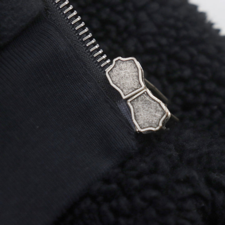 Top Quality Balenciaga Zip-Up Hoodie Fleece Jacket Black