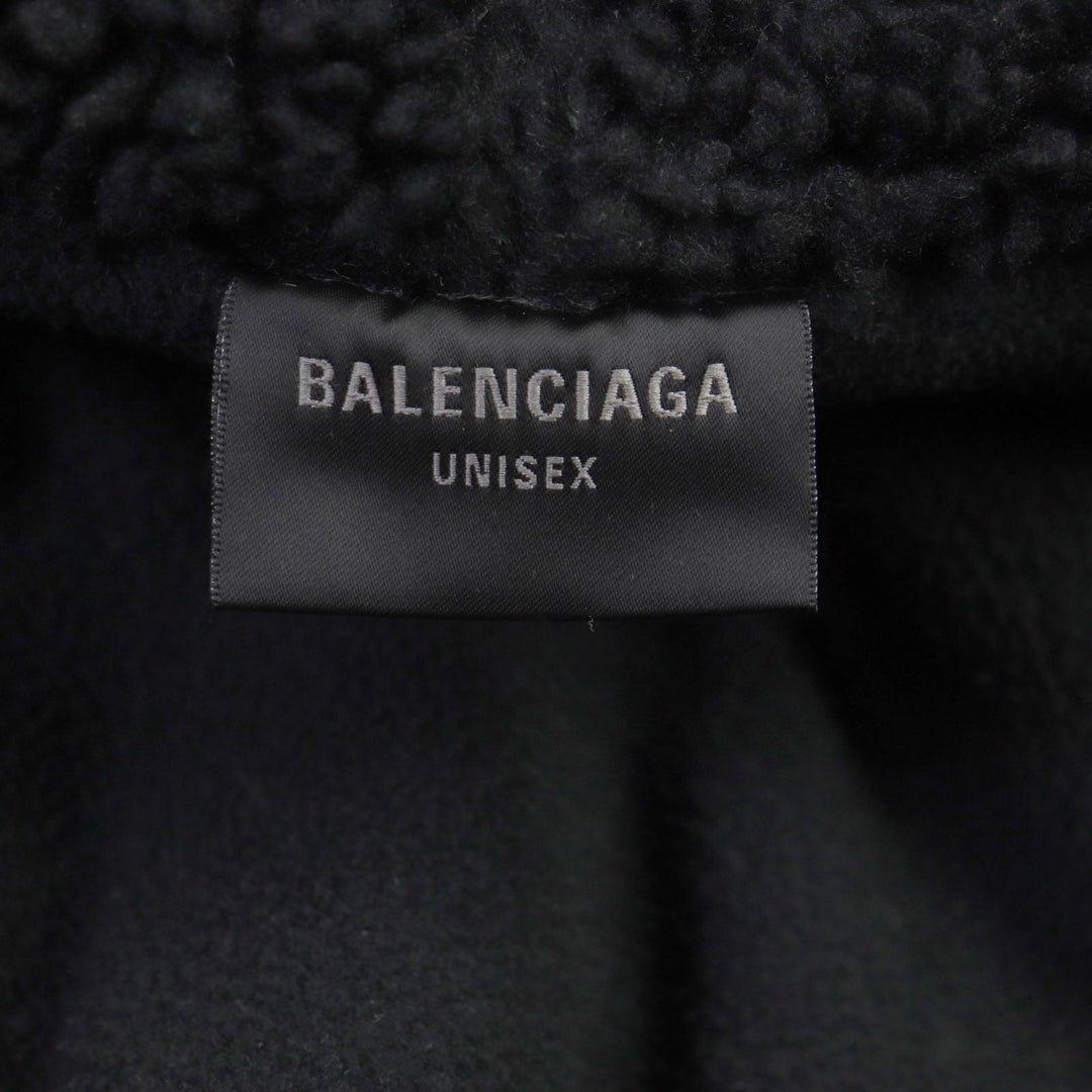 Top Quality Balenciaga Zip-Up Hoodie Fleece Jacket Black