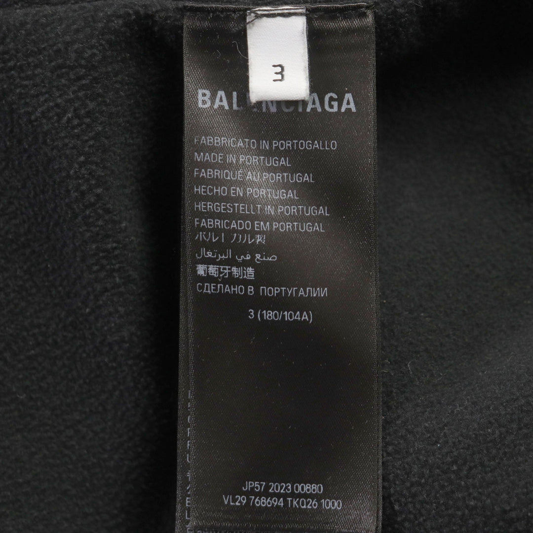Top Quality Balenciaga Zip-Up Hoodie Fleece Jacket Black