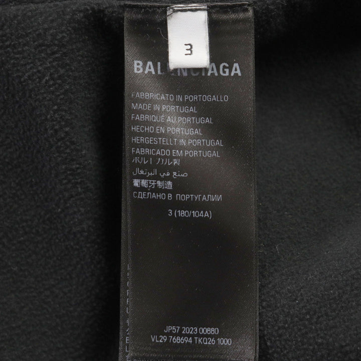 Top Quality Balenciaga Zip-Up Hoodie Fleece Jacket Black