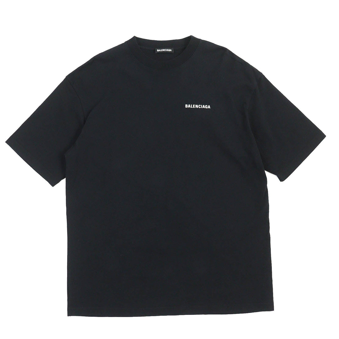 Top Quality Balenciaga Logo Print Oversized T-Shirt Black XS