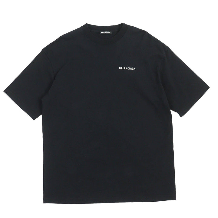 Top Quality Balenciaga Logo Print Oversized T-Shirt Black XS