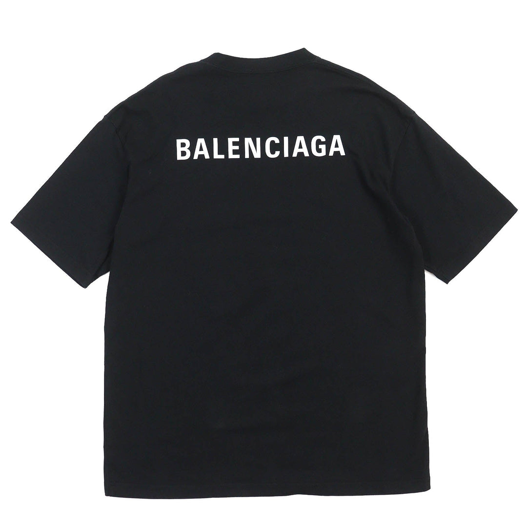 Top Quality Balenciaga Logo Print Oversized T-Shirt Black XS