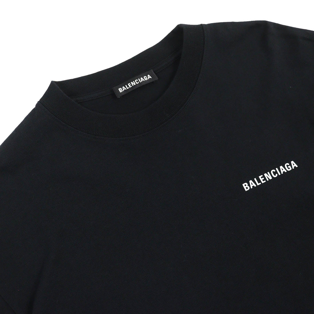 Top Quality Balenciaga Logo Print Oversized T-Shirt Black XS