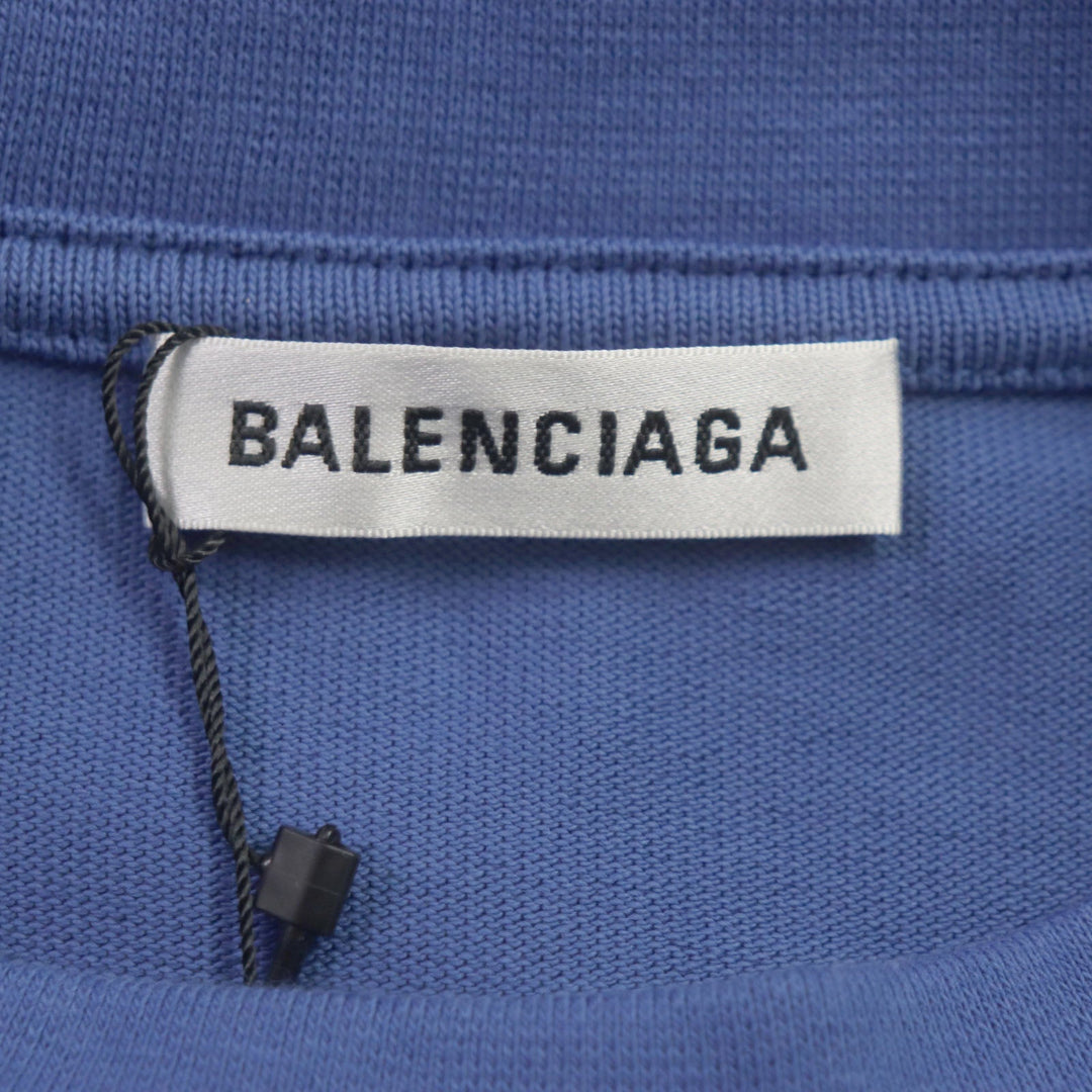 Top Quality Balenciaga Cotton Deformed T-shirt Blue M