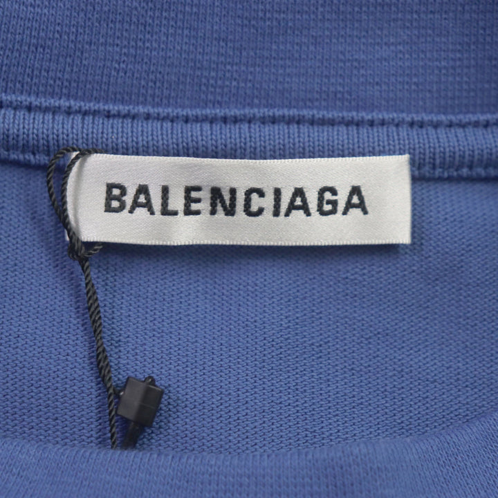 Top Quality Balenciaga Cotton Deformed T-shirt Blue M
