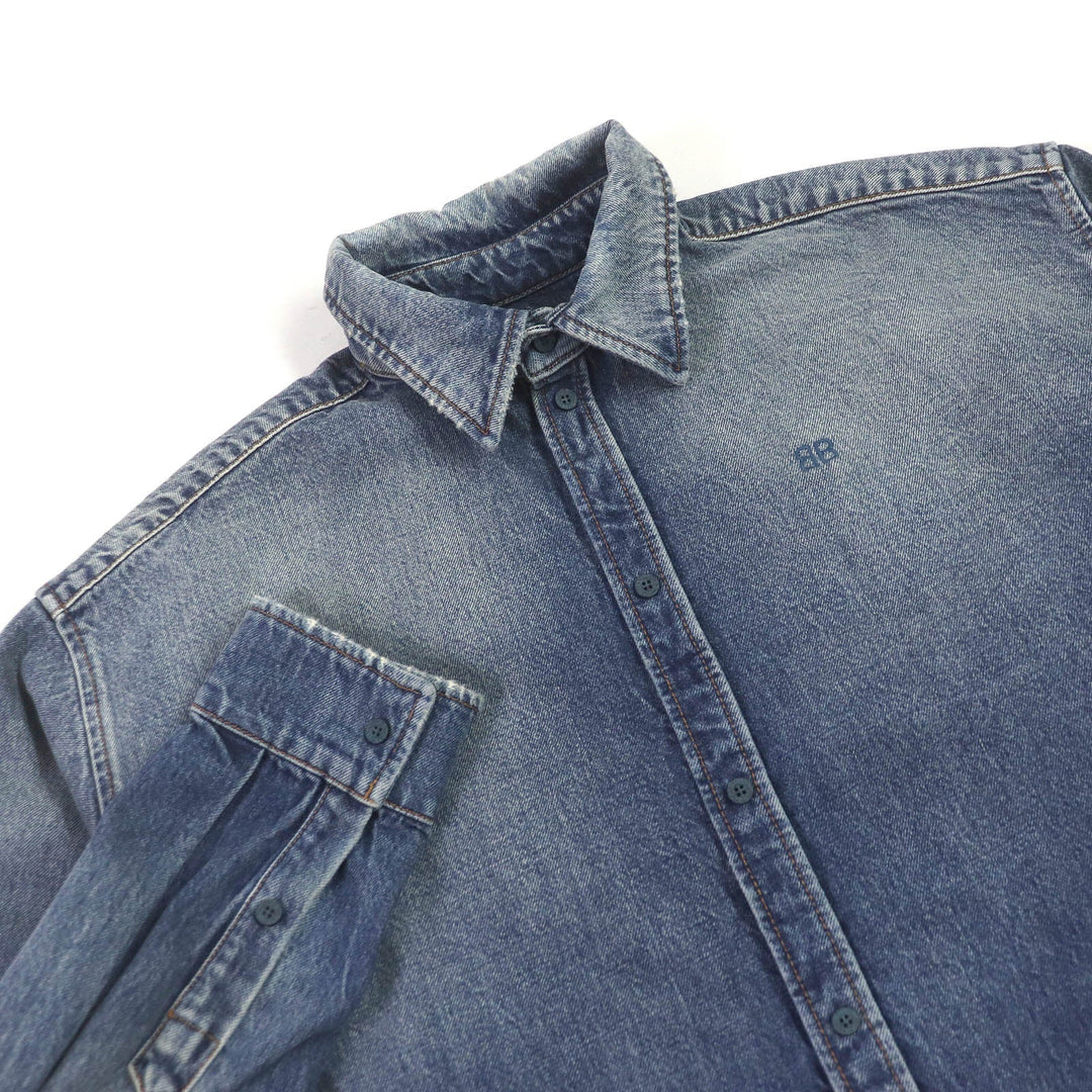Top Quality Balenciaga Denim Shirt Indigo Blue S