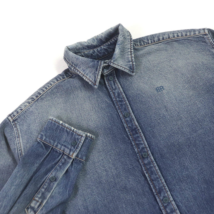 Top Quality Balenciaga Denim Shirt Indigo Blue S
