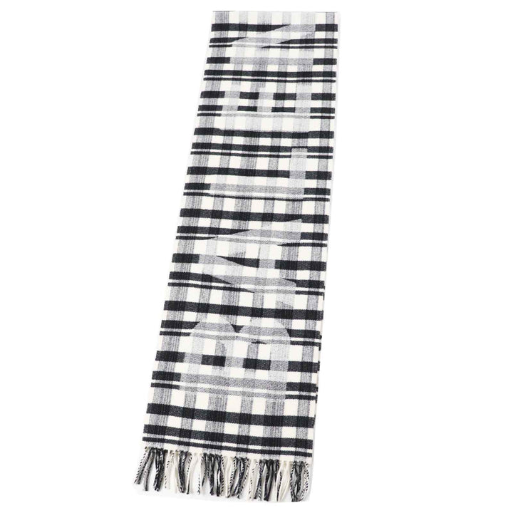 Top Quality Balenciaga Wool Logo Check Scarf with Fringe