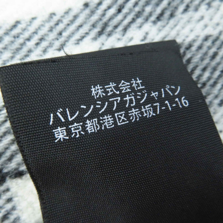 Top Quality Balenciaga Wool Logo Check Scarf with Fringe