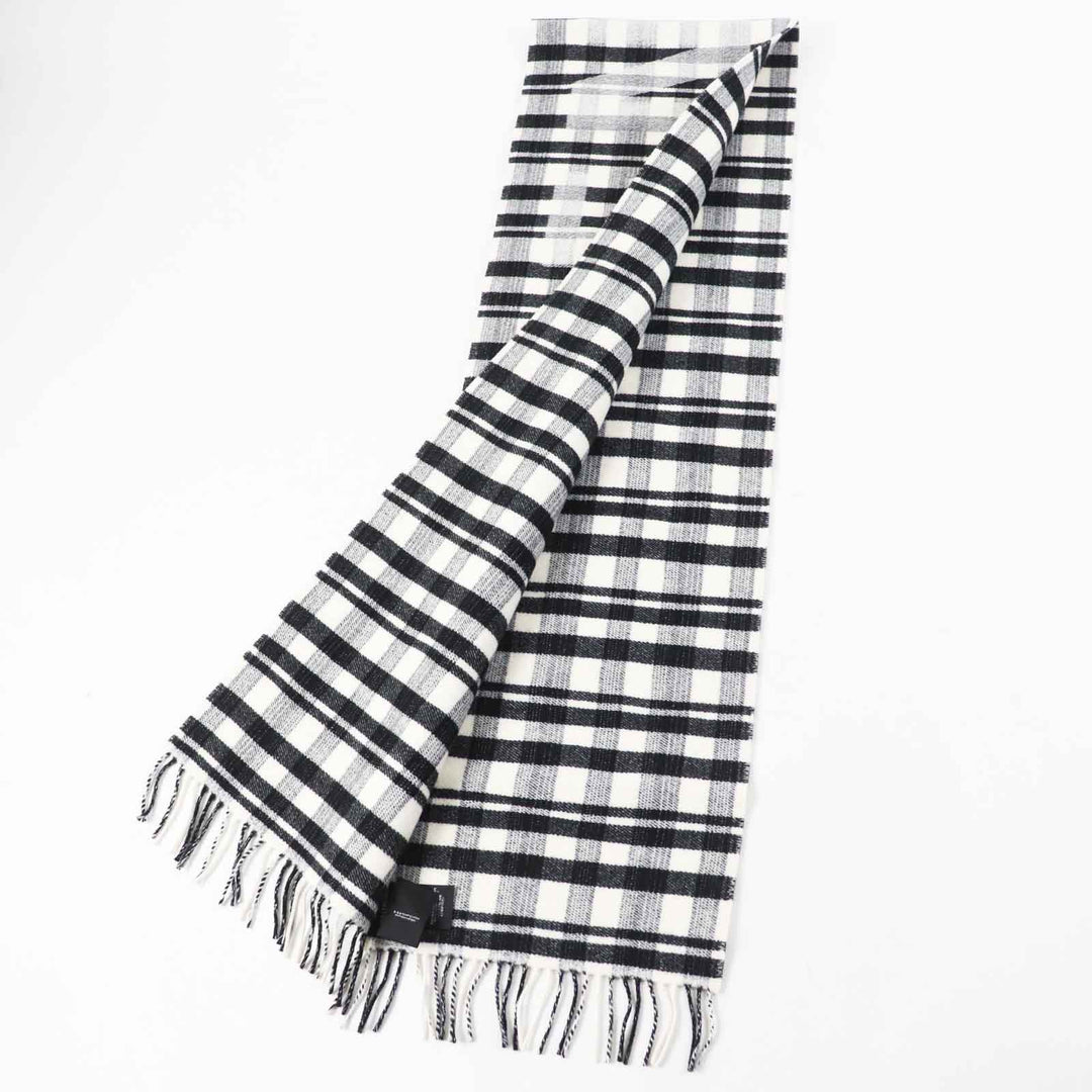 Top Quality Balenciaga Wool Logo Check Scarf with Fringe