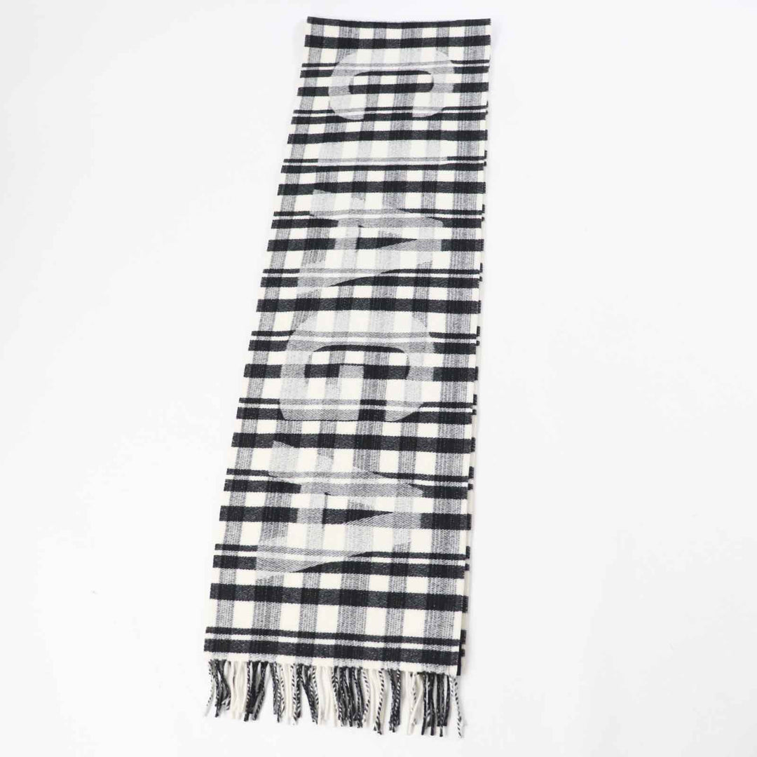 Top Quality Balenciaga Wool Logo Check Scarf with Fringe